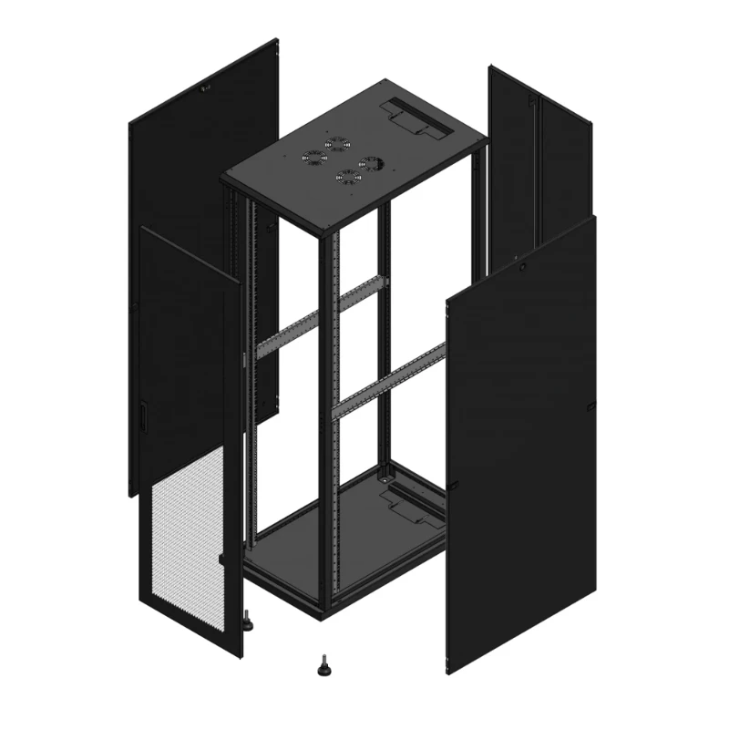 Gigamedia Vloer patchkast AV enkel PER AR dubbel TOL 19" 42HE 600x1000mm Zwart GGM 7042610PPSPTD