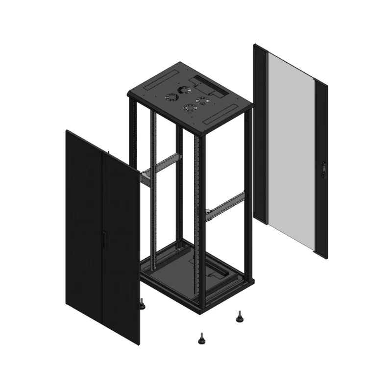 Gigamedia Vloer patchkast AV dubbel TOL AR enkel VER EX 19" 36HE 800x600mm Zwart GGM 703686PTDPVSEX