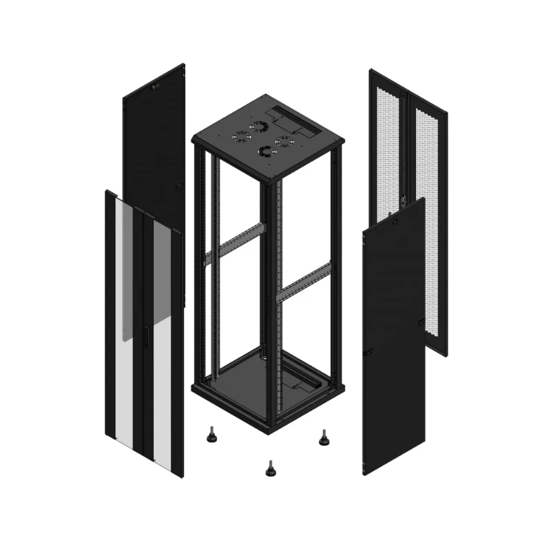 Gigamedia Vloer patchkast AV dubbel VER AR dubbel PER 19" 36HE 600x600mm Zwart GGM 703666PVDPPD