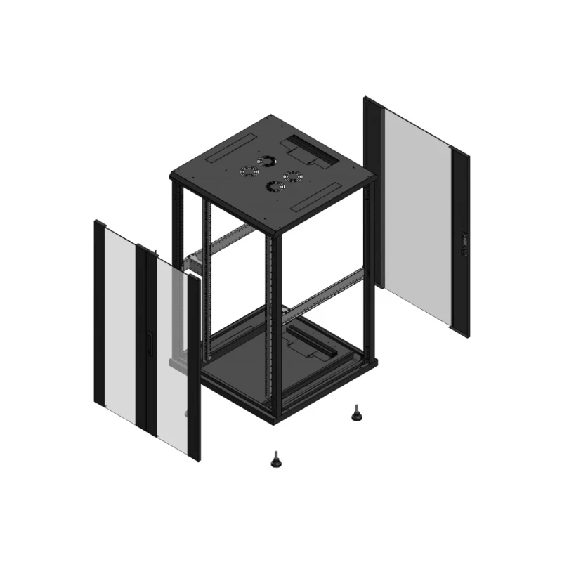 Gigamedia Vloer patchkast AV dubbel VER AR enkel VER EX 19" 26HE 800x800mm Zwart GGM 702688PVDPVSEX