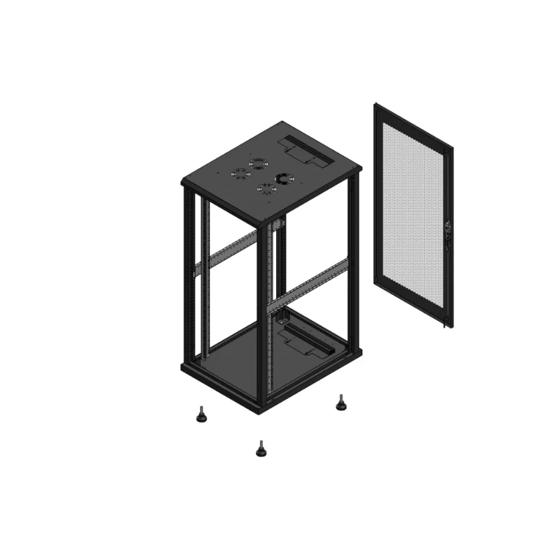 Gigamedia Vloer patchkast SP AR enkel PER EX 19" 26HE 600x800mm Zwart GGM 702668SPPPSEX
