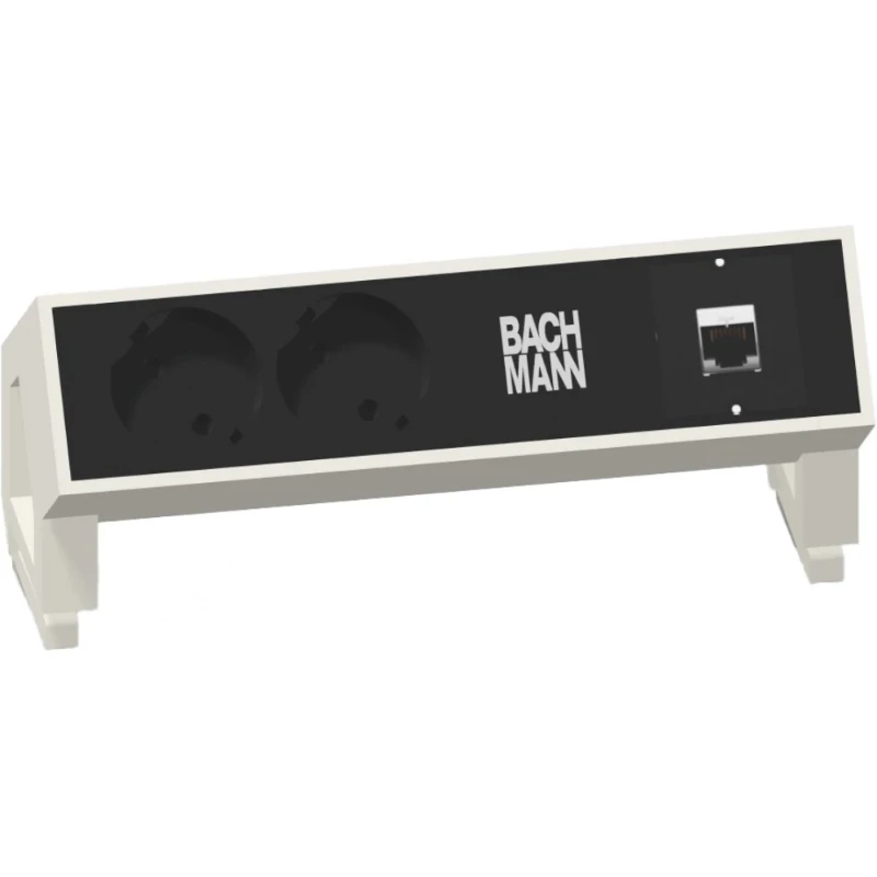 OCS Desk 2 2x 230V RA + 1x Cat6U b/b 0,2m GST incl. klem wit/zwart