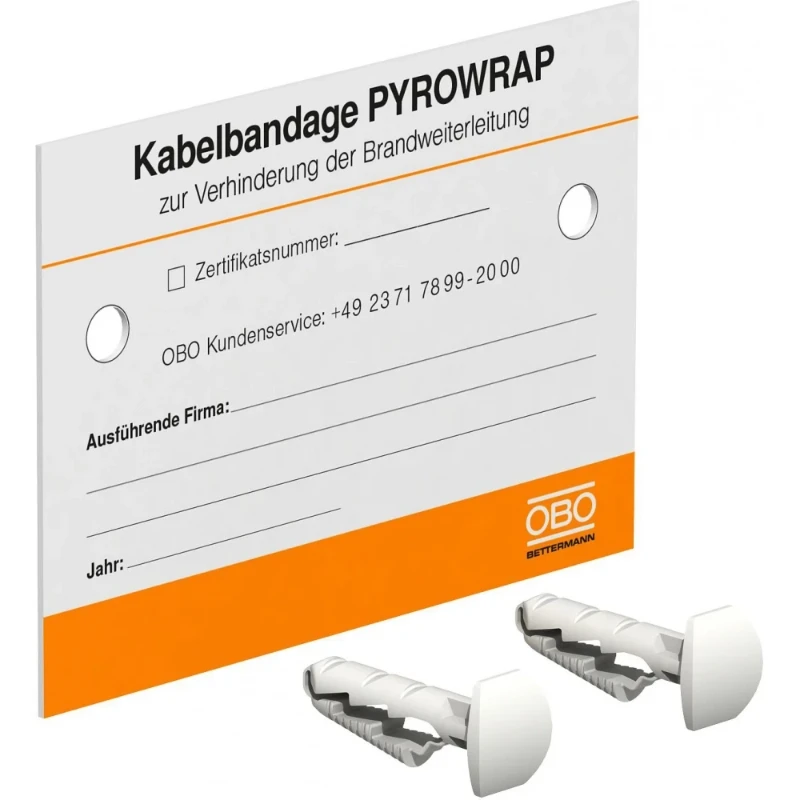 OBO Markeringsplaat voor kabelbandage 100x70 Polyvinylchloride