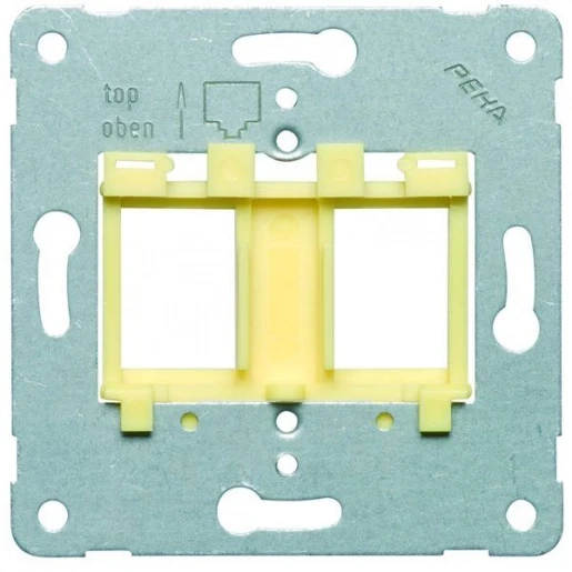 Peha Draagframe geel Modular-Jack Basiselement 2 connectoren MetaalZonder label 00740711