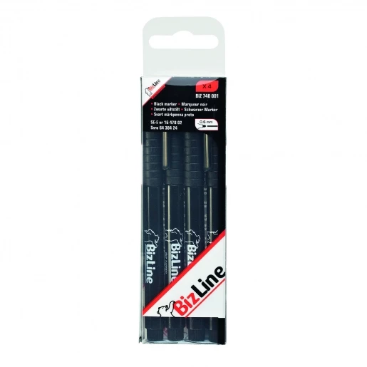Bizline Markeerstift punt Ø 0,6mm (4) Zwart BIZ 740001