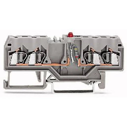 Wago 4-dr.ledklem 2,5mm2 led ro.24v