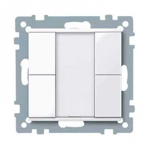Merten SpaceLogic KNX Drukknopmodule KNX 4-voudig wit met tekstv inbouw IP20 RAL 9016 MTN617225