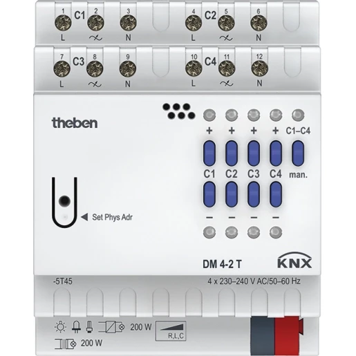 Theben UNIVERSELE DIMACTOR 4 KANAALS 200 WATT FIX1 KNX
