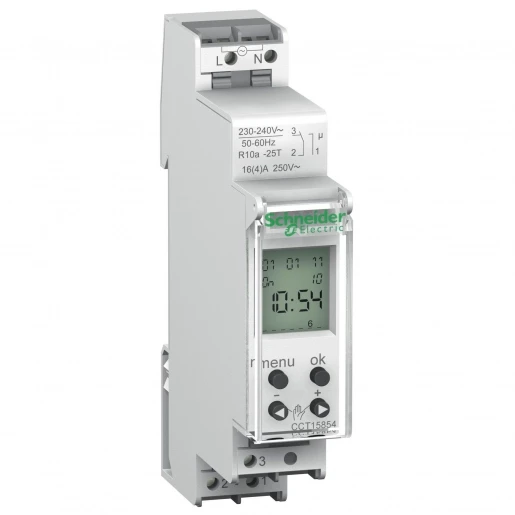 Merten Acti9 IHP schakelklok DIN-rail 196 - 253V 1 kanaal 16A AC CCT15854