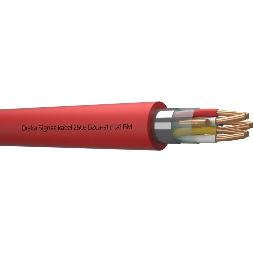 Draka 2500 BM B2CA signaalkabel 3x2x0,8mm Rood