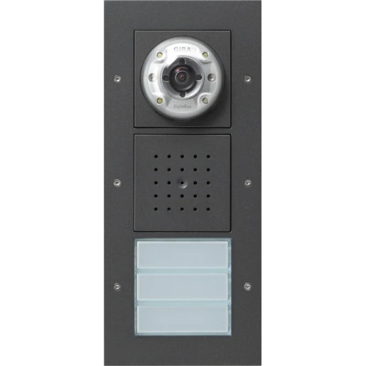Gira TX_44 Deurstation video deurcommunicatie 3 beltoetsen antraciet IP44 Opbouw 127067