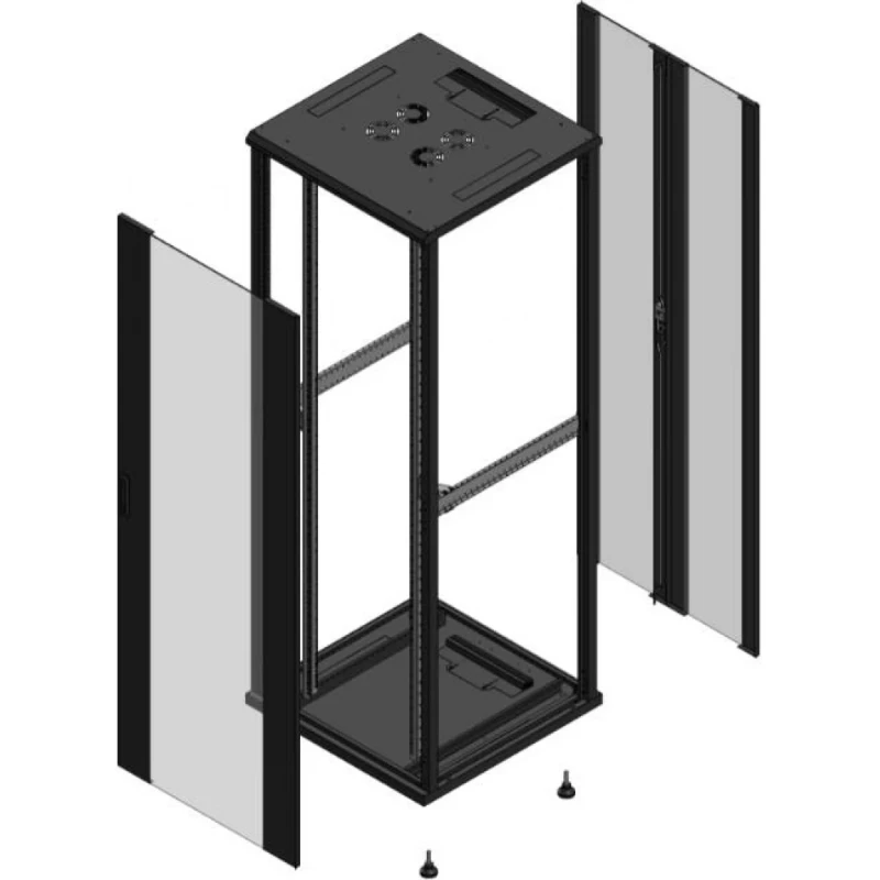 Gigamedia Vloer patchkast AV enkel VER AR dubbel VER EX 19" 47HE 800x800mm Zwart GGM 704788PVSPVDEX