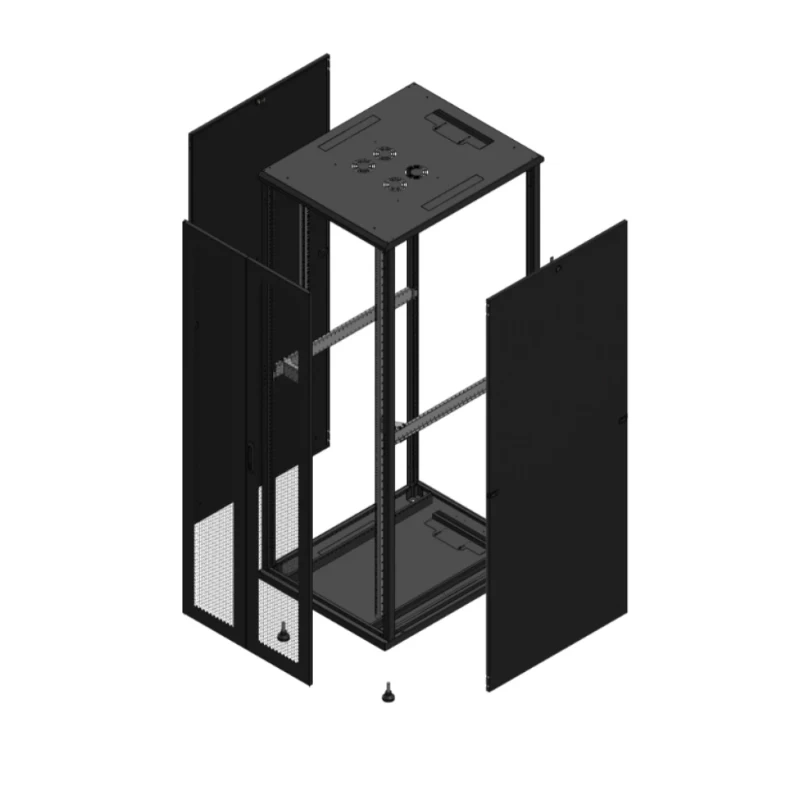 Gigamedia Vloer patchkast AV dubbel PER SP 19" 47HE 800x1000mm Zwart GGM 7047810PPDSP