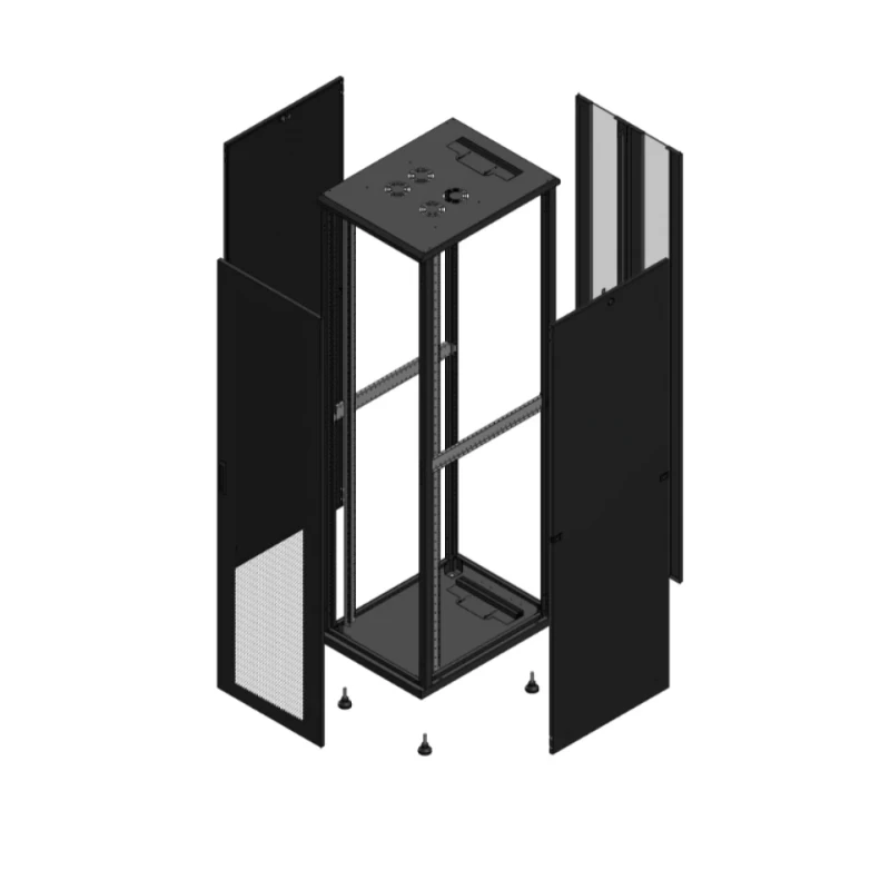 Gigamedia Vloer patchkast AV enkel PER AR dubbel VER 19" 47HE 600x800mm Zwart GGM 704768PPSPVD