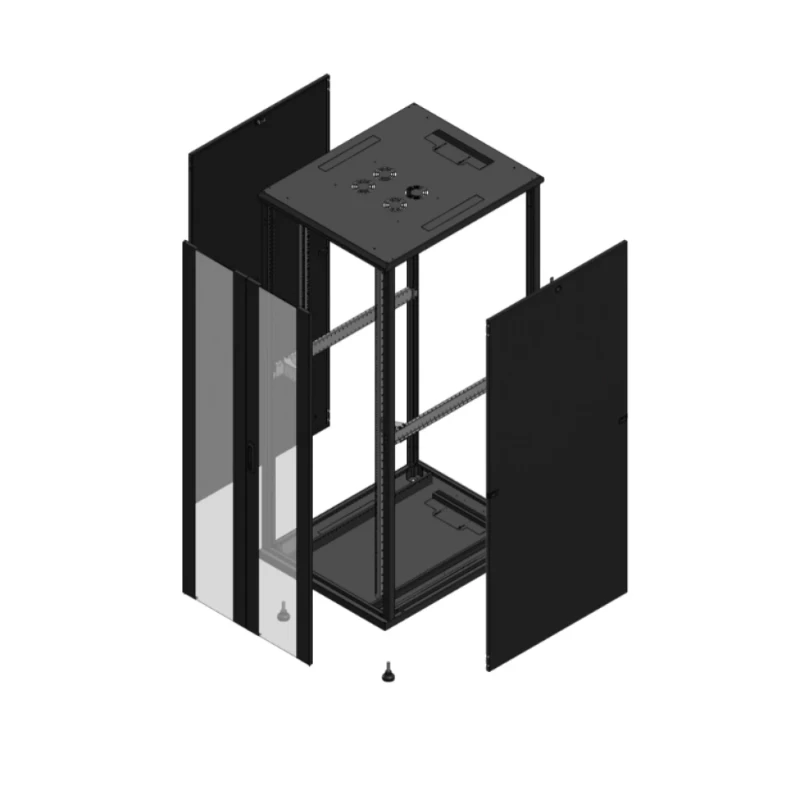 Gigamedia Vloer patchkast AV dubbel VER SP 19" 42HE 800x1000mm Zwart GGM 7042810PVDSP