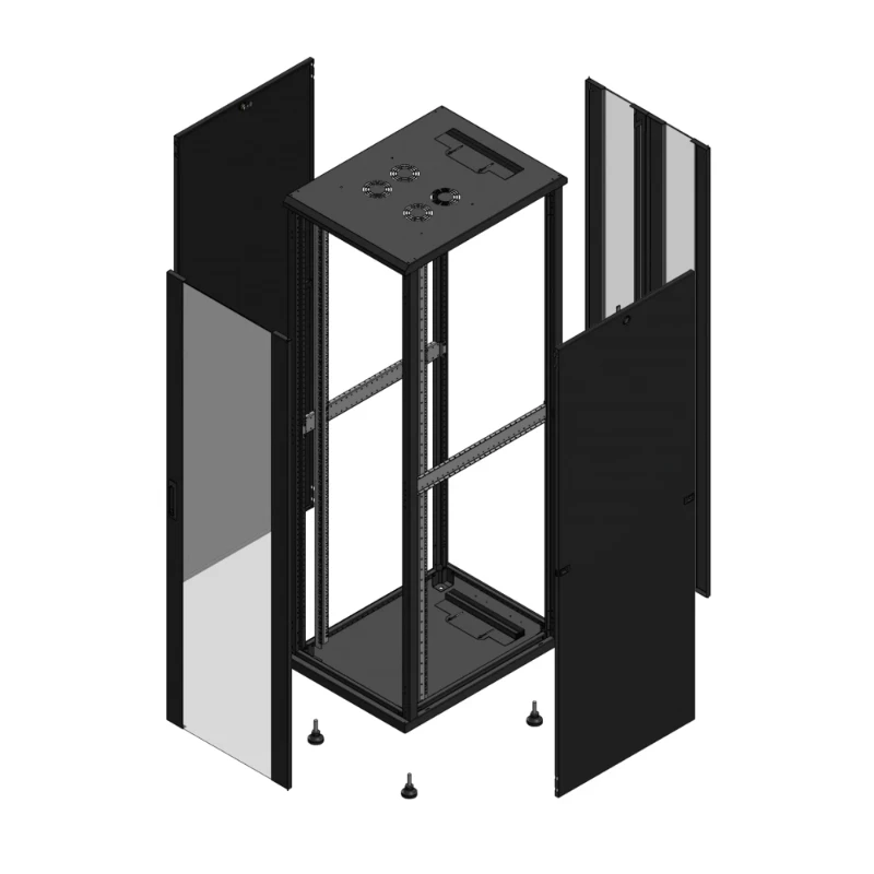 Gigamedia Vloer patchkast AV enkel VER AR dubbel VER 19" 42HE 600x800mm Zwart GGM 704268PVSPVD