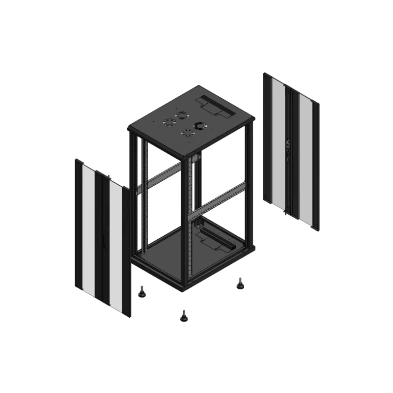 Gigamedia Vloer patchkast AV dubbel VER AR dubbel VER EX 19" 26HE 600x800mm Zwart GGM 702668PVDPVDEX