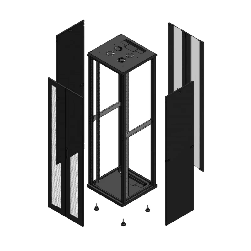 Gigamedia Vloer patchkast AV dubbel PER AR dubbel VER 19" 42HE 600x600mm Zwart GGM 704266PPDPVD