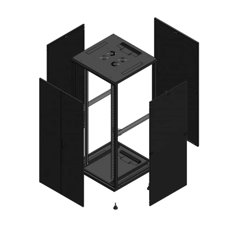 Gigamedia Vloer patchkast AV dubbel TOL PAR 19" 36HE 800x800mm Zwart GGM 703688PTDPAR