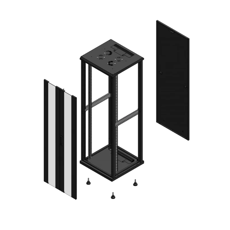 Gigamedia Vloer patchkast AV dubbel VER PAR EX 19" 36HE 600x600mm Zwart GGM 703666PVDPAREX