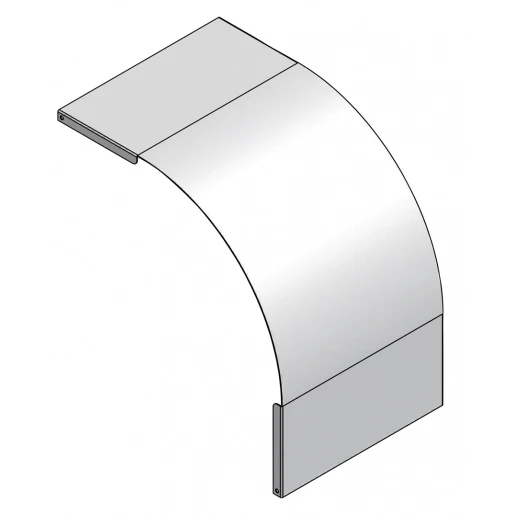 Stago KG281 deksel bocht 90° 200mm Dekselklem Bandverzinkt (sendzimir verzinkt) en gecoat wit RAL 9016 CSU0856309916