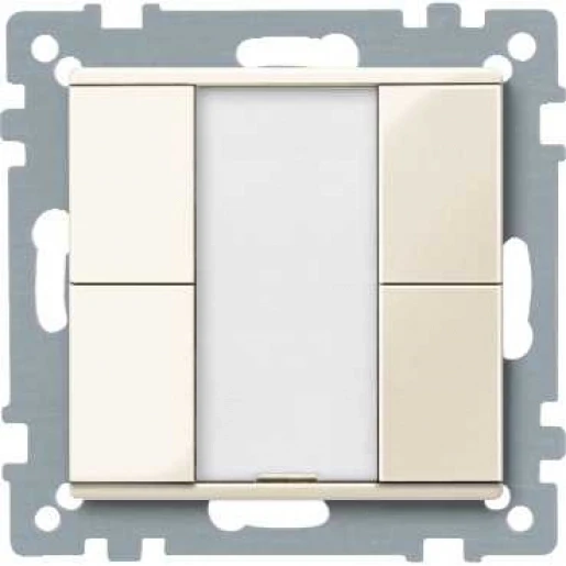 Merten SpaceLogic KNX Drukknopmodule KNX 4-voudig wit met tekstv inbouw IP20 RAL 1013 MTN617244