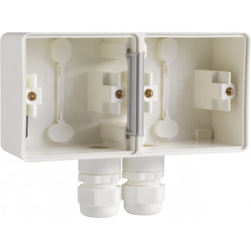 Niko New Hydro Opbouwdoos 2 ingangen 2-voudig wit Horizontaal 701-84852