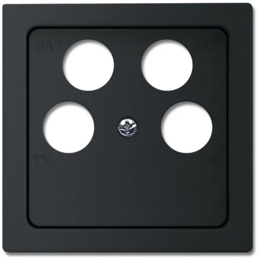 ABB Busch-Jaeger Future centraalplaat Satelliet Bedieningselement 4 connectoren Zonder label zwart 2CKA001724A4371