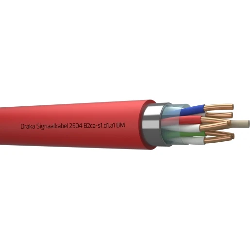 Draka 2500 BM B2CA signaalkabel 4x2x0,8mm Rood