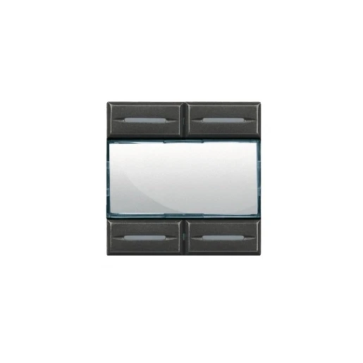 Bticino Axolute Tastsensor 4-voudig zwart met tekstv inbouw IP20 RAL 9004 BTHS4680