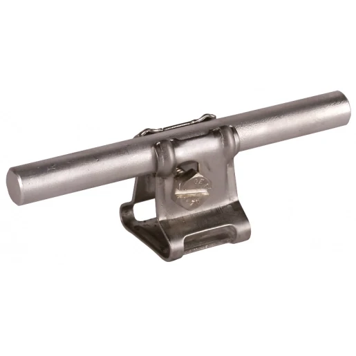 Dehn Conductor holder with claw f.rd 6-10mm stst with fixing bore d 6.5mm