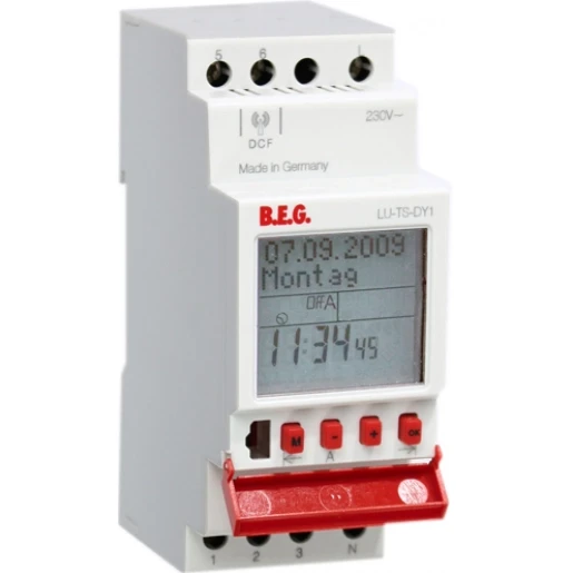 B.E.G. TS digitale schakelklok paneelbouw DIN-rail 230V 1 kanaal 16A AC 92674