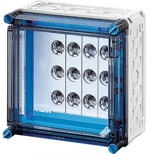 Hensel Enymod Mi Zekeringkast 4x25A 3P DII E27 op Rail 630a 5P BM2 Deur Schroefzekering 4x25A 300x300x170mm MI 3272