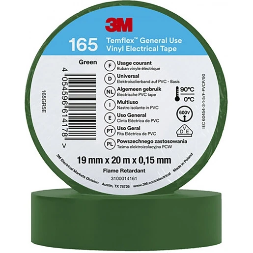 3M Vinyl isolatietape 165 Groen 19mm x 20m