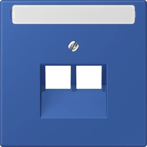 Jung LS range Afdekking centraalplaat 4320K UAE/IAE 2 connectoren Met label blauw LC969-2NAUA253