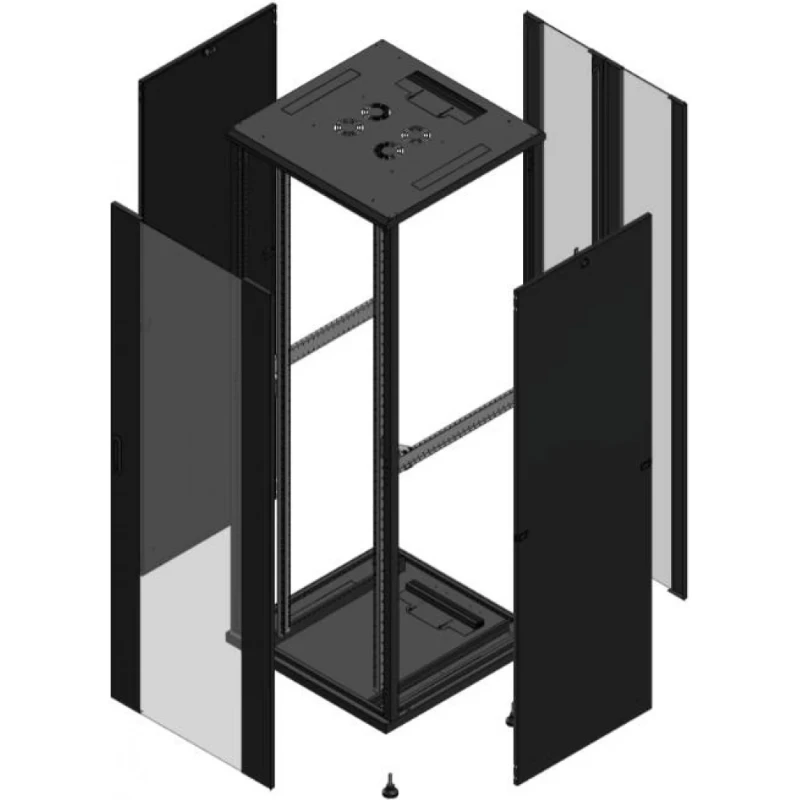 Gigamedia Vloer patchkast AV enkel VER AR dubbel VER 19" 47HE 800x800mm Zwart GGM 704788PVSPVD