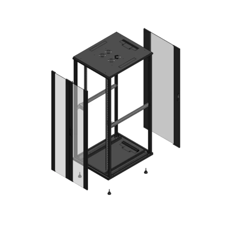 Gigamedia Vloer patchkast AV dubbel VER AR enkel VER EX 19" 42HE 800x1000mm Zwart GGM 7042810PVDPVSEX