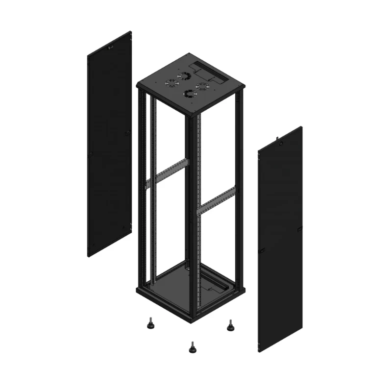Gigamedia Vloer patchkast (zonder voor- en achterdeur) 19" 42HE 600x600mm Zwart GGM 704266SPSP