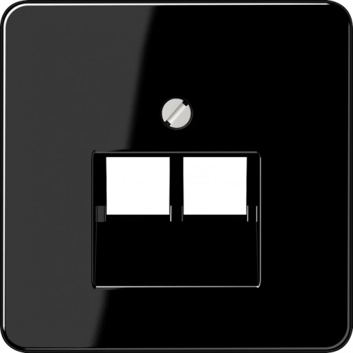 Jung CD range centraalplaat uae2x8upo cd500 UAE/IAE 2 connectoren Zonder label zwart CD569-2UASW