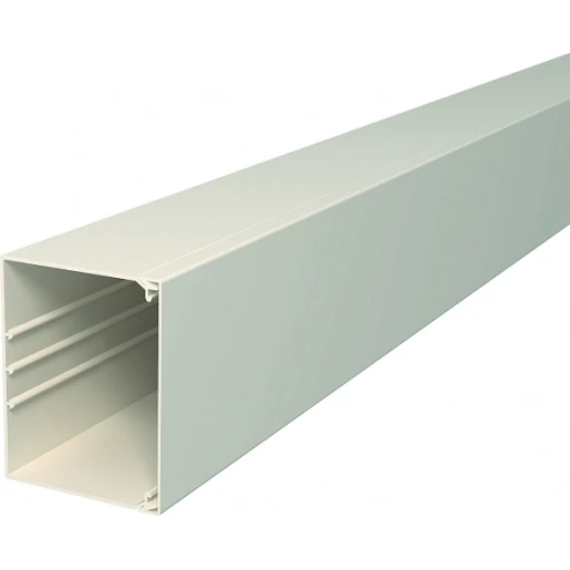 OBO WDK wandkanaal / plafondkanaal 2000x130x100mm PVC Bodemperforatie met deksel wit RAL 9001 6026273