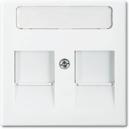 ABB Busch-Jaeger Balance Centraalplaat Jack plug Centraalplaat 2 connectoren Met label wit 2CKA001753A0229