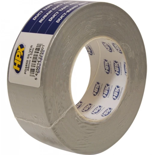 HPX Duct Tape zelfklevende tape 48mmx50m Weefsel Zilver
