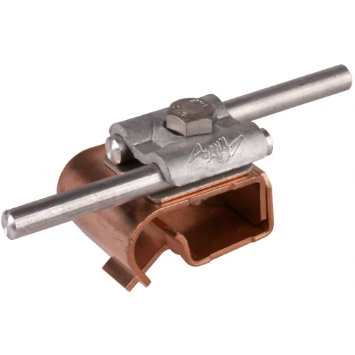 Dehn Bimetallic gutter clamp cu-st/tzn with double cleat for rd 8-10mm