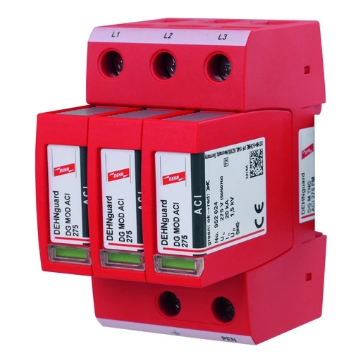 Dehn Dehnguard m surge arrester type 2 3-pole uc 275v w.aci technology