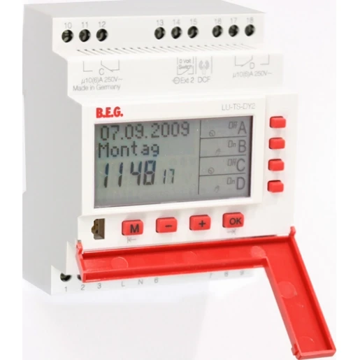 B.E.G. TS digitale schakelklok paneelbouw DIN-rail 230V 4 kanalen 10A AC 92675