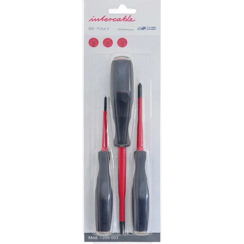 Intercable Schroevendraaierset kruiskop Phillips slim VDE 3 PH Geïsoleerd 1000 V 1399003