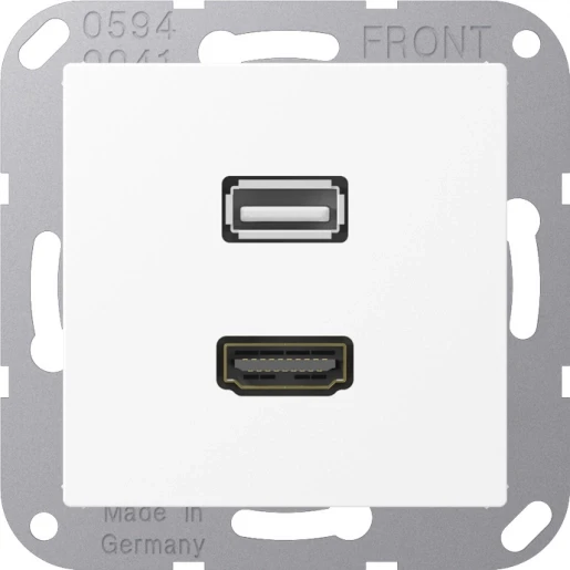 Jung A range afdekking a500 matwit hdmi/usb MAA1163WWM