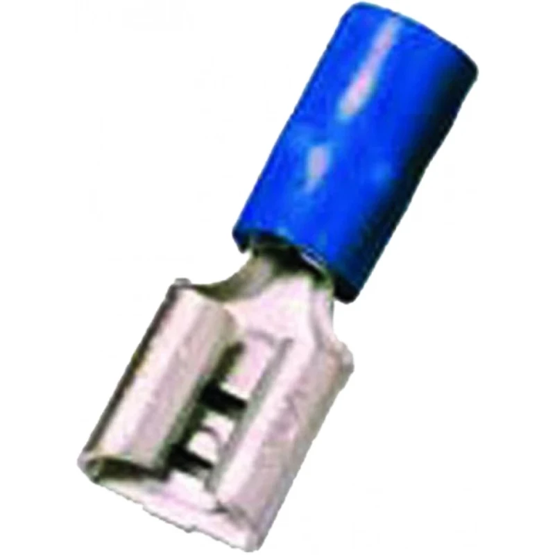 Intercable Geïs. vlaksteekhuls 1,5-2,5mm2 6,3x0,8 blauw Messing