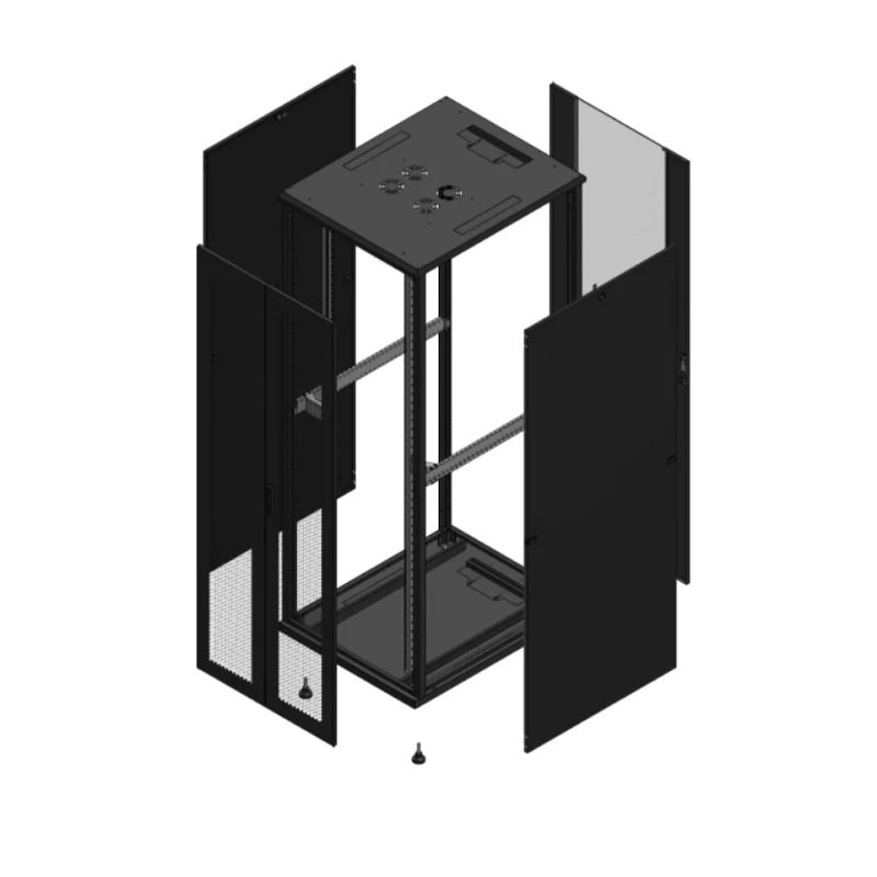 Gigamedia Vloer patchkast AV dubbel PER AR enkel VER 19" 47HE 800x1000mm Zwart GGM 7047810PPDPVS