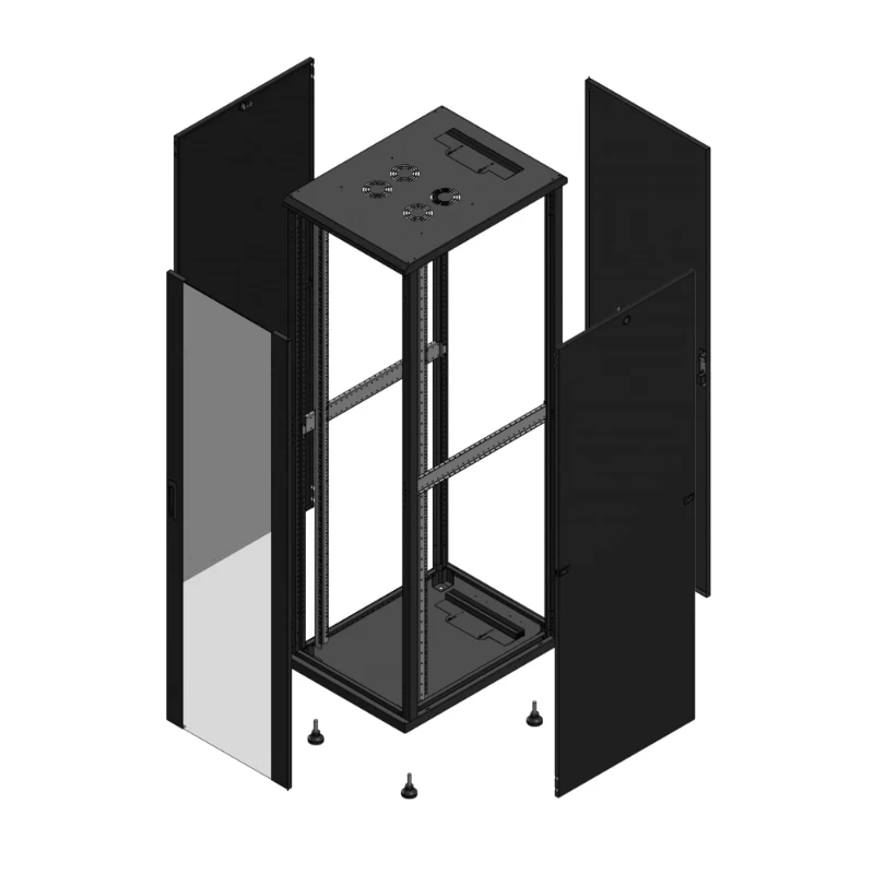 Gigamedia Vloer patchkast AV enkel VER AR enkel TOL 19" 42HE 600x800mm Zwart GGM 704268PVSPTS